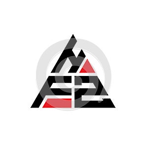HFZ triangle letter logo design with triangle shape. HFZ triangle logo design monogram. HFZ triangle vector logo template with red