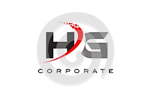 HG Modern Letter Logo Design with Swoosh