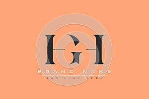 HGH abstract letter logo design