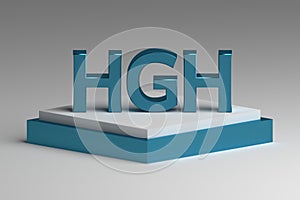 HGH human growth hormone blue letters