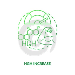 HGH increase dark green concept icon