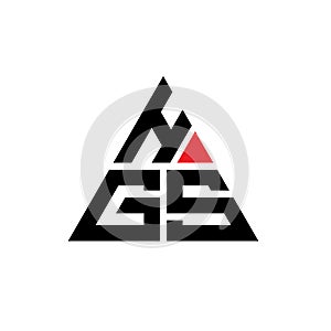 HGS triangle letter logo design with triangle shape. HGS triangle logo design monogram. HGS triangle vector logo template with red