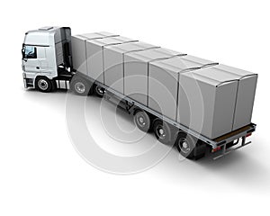 HGV Truck Shipping White Boxes