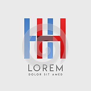 HH logo letters with blue and red gradation