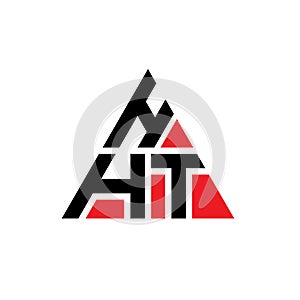 HHT triangle letter logo design with triangle shape. HHT triangle logo design monogram. HHT triangle vector logo template with red