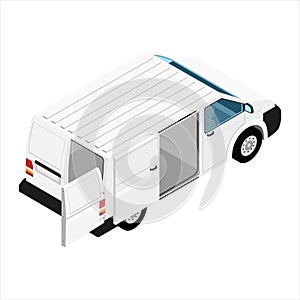 Hi-detailed Cargo Delivery Van vector isometric view