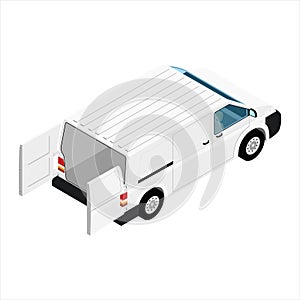 Hi-detailed Cargo Delivery Van vector isometric view