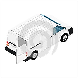 Hi-detailed Cargo Delivery Van vector isometric view