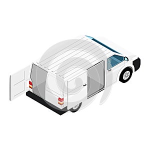 Hi-detailed Cargo Delivery Van vector isometric view