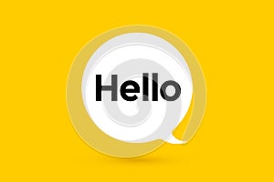 Hi, Hello. Banner, speech bubble, poster and sticker