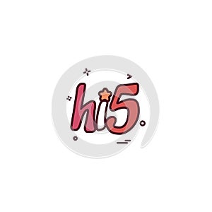 Hi5 icon design vector