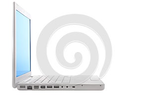 Hi-key laptop. Horizontal composition.