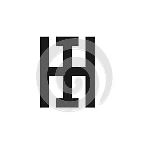 HI Letter bold style logo template.
