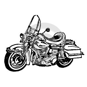 Vintage Clipart 124 Motorcycle Cruiser photo