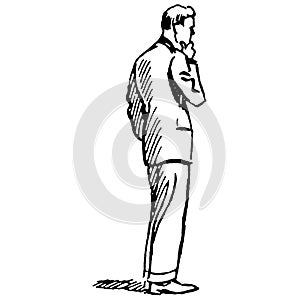 Vintage Clipart 193 Man in Suit Standing photo
