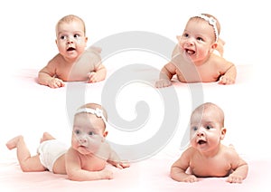 Hi-res collection of smiling infant isolated