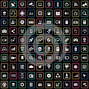 Hi-tech 100 icons universal set