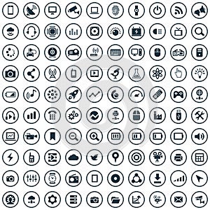 Hi-tech 100 icons universal set