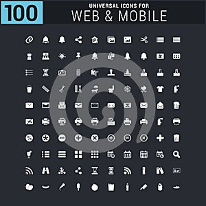 hi-tech 100 icons universal set for web and mobile