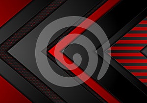 Hi-tech abstract background with red and black arrows