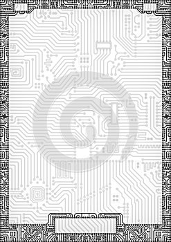 Hi-tech abstract circuit board blank frame