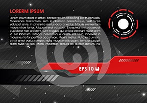 Hi-tech abstract vector background with red element
