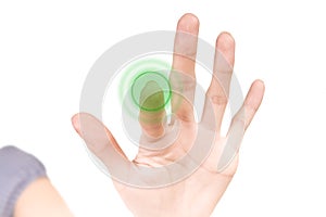 Hi-tech blank green button