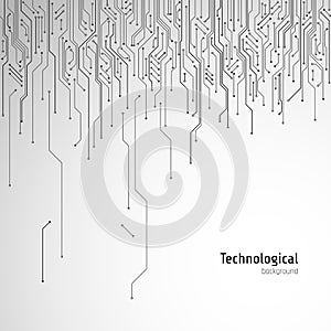 Hi-tech circuit board. Technological vector background