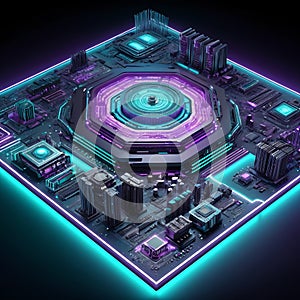 Hi-Tech Computer Interior with Energy Core