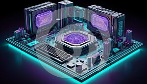 Hi-Tech Computer Interior with Energy Core