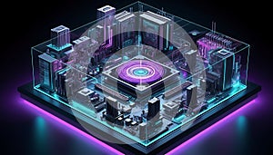 Hi-Tech Computer Interior with Energy Core