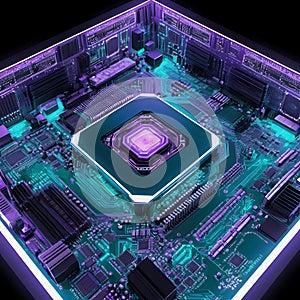 Hi-Tech Computer Interior with Energy Core