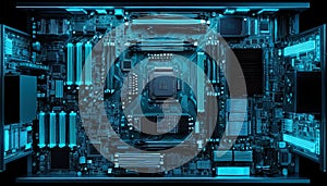 Hi-Tech Computer Interior with Energy Core