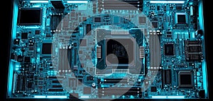 Hi-Tech Computer Interior with Energy Core