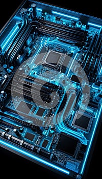 Hi-Tech Computer Interior with Energy Core