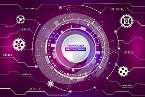 Hi-tech computer technology on the purple background. Abstract