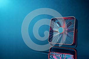 Hi-tech fan on blue background