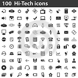 100 Hi-Tech icons set