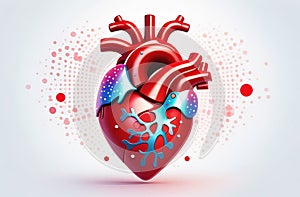 hi tech illustration of a human heart