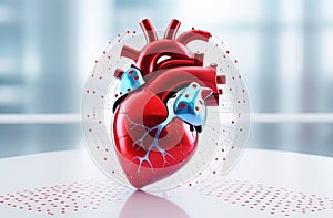 hi tech illustration of a human heart