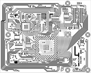 Hi-tech industrial electronic vector background