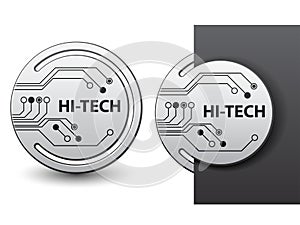 Hi-tech round circuit board attached labels