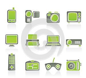 Hi-tech technical equipment icons