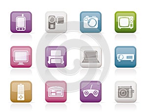 Hi-tech technical equipment icons