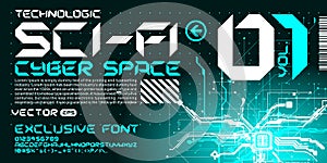 hi-tech Techno font trance style lettering circuits