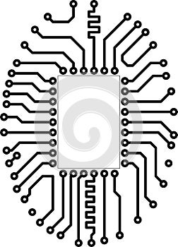 Hi-tech vector circuit board blank vignette