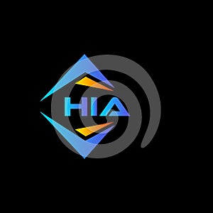 HIA abstract technology logo design on Black background. HIA creative initials letter logo concept