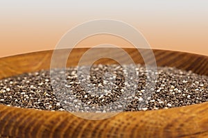 Ð¡hia seeds in a wooden bowl