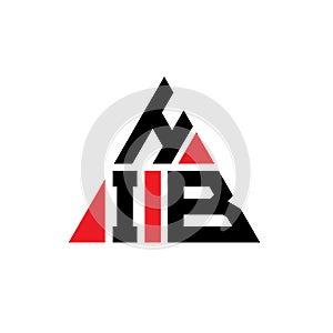 HIB triangle letter logo design with triangle shape. HIB triangle logo design monogram. HIB triangle vector logo template with red photo