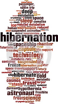 Hibernation word cloud